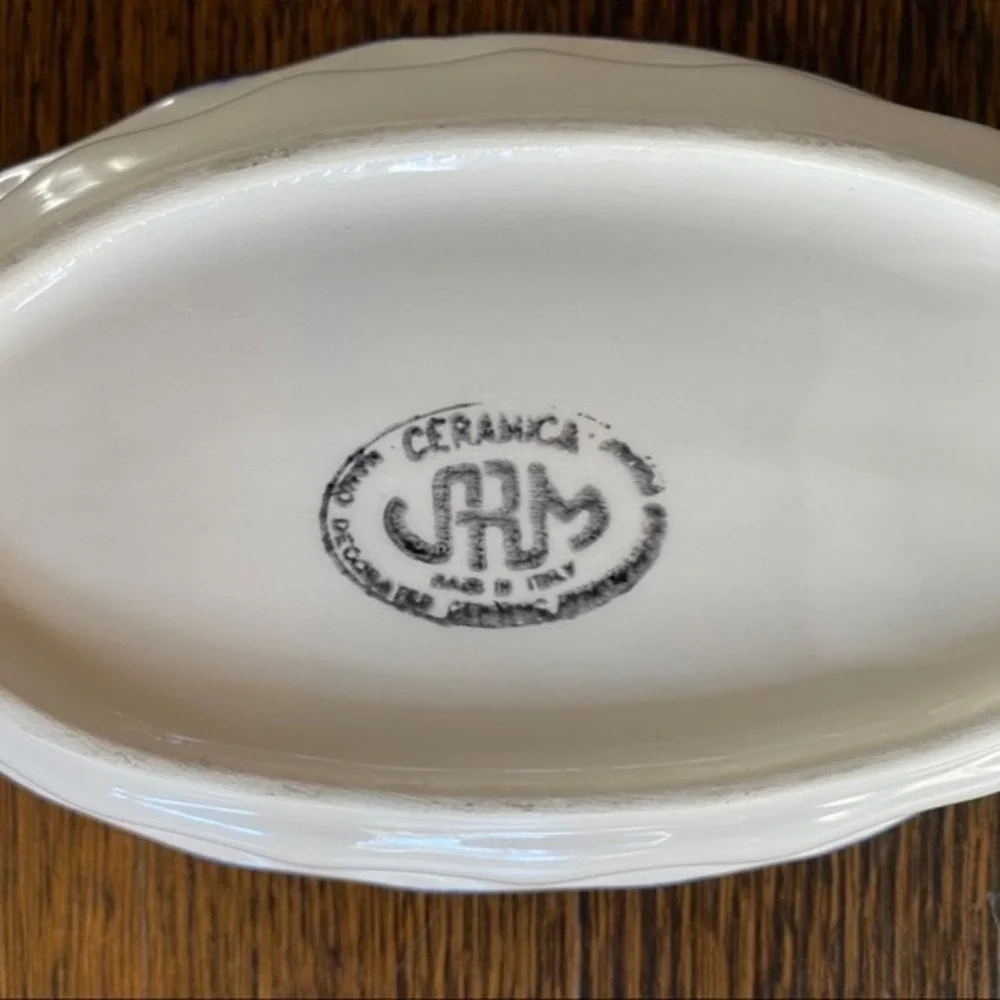 JRM Italian‎ Hand Painted Ceramica - Oval Eggplant